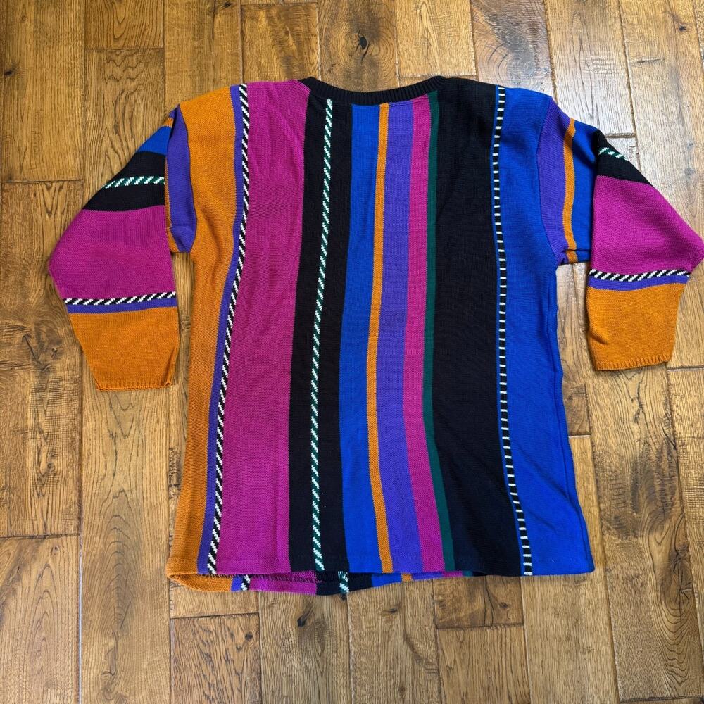 VTG Fashion Formulas Pullover Top LG Stripes Women's Sweater 3/4 Sleeves - Picture 6 of 6